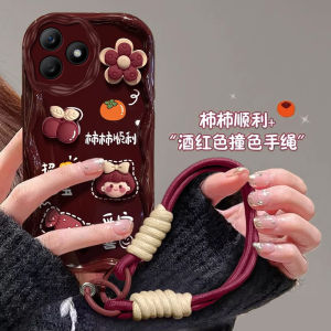 Honor X50i/Plus Racing Edition Womens Style Red Wine Color Cartoon Phone Case Silicone Protective Cover for Honor X40gt X30i