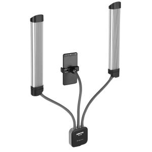 AMBITFUL | Dual Arm Live Streaming LED Beauty Light Portable Dual Head Color Temperature Soft Light Desk Photo Makeup Lighting