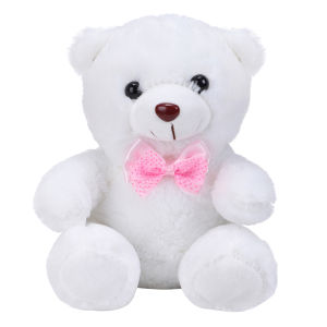Bear Toy LED Colorful Luminous Plush Bear Doll Stuffed Bear with Bow Tie Cute Bear Night Light Birthday Christmas Gift for Kids