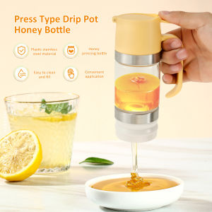 Honey Dispenser Glass Maple Syrup Dispenser with Handle No Drip Honey Dispenser Jar Multifunctional Oil Bottle Kitchen Tool