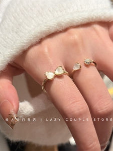 Elegant Shell Butterfly Knot Ring for Women Luxury Minimalist Design Gentle Fashionable Stackable Finger Ring Copper Plated