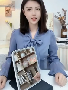 【1-3 Days Delivery】Portable LED Desktop Vanity Mirror Touch Switch Control Rechargeable 3 Colour Lights