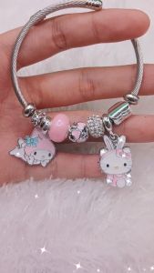 Gelang Bangle Charm 07 Titanium Anti Karat dan Tahan Lama Premium Quality PS012B