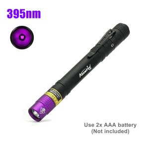 Alonefire | 365nm/395nm Mini UV Pen Light Led Flashlight Blacklight Torch Cat Dog Pet Stain Tinea Ink Money Ore Jade Scorpion Detection Lamp