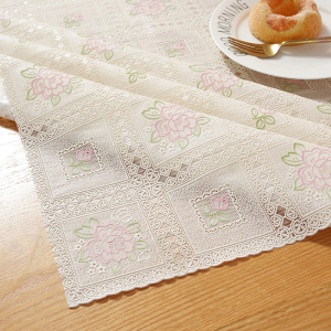 European Style Simple Lace Tablecloth Rectangular PVC Table Mat Oil Proof Water Proof Heat Resistant Dining Table Cloth