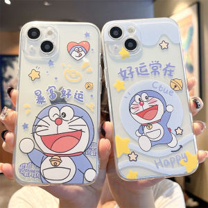 Doraemon Lucky Charm Phone Case Transparent Anti-Fall Cute Cartoon Design Silicone Protective Cover for  7/6 8Plus 15/14ProMax