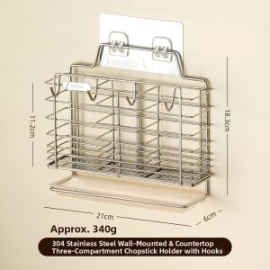 onlycook | Wall-mounted Stainless Steel Cutlery Storage Rack