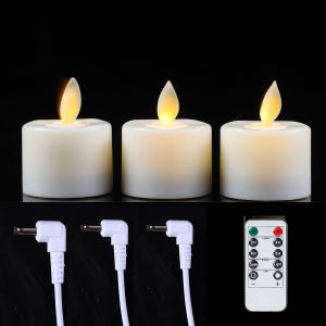 1/2/3/4 Pieces Moving Flame Candles RechargeableRemote Control Decorative Dancing Battery Tealight Votive Church USB Charge