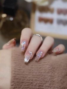 Autumn Winter New Sparkling Starlight Nail Art Handmade Finished False Nails Phototherapy Whitening Detachable Wearable Nails
