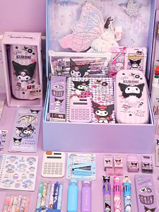 Pencil Case Kuromi Cartoon Animation Good-Looking Large Capacity Children Pencil Storage Stationery Box Wholesale