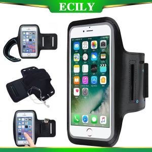 ECILY กระเป๋าโทรศัพท์มือถือกลางแจ้งแขนกระเป๋ากีฬากลางแจ้งอุปกรณ์รัดแขนวิ่งออกกำลังกายโทรศัพท์มือถือสายรัดแขนกระเป๋าพีวีซีหน้าจอสัมผัสกันน้ำโทรศัพท์มือถือกรณี