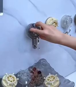 Hook Powerful Hook Bathroom Repeated Sticky Hook Non-Marking Large Size Rotating Perforation Good Quality
