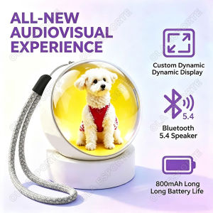 3D Video Crystal Glass Ball Bluetooth GIFS Video Playback Display Memory Videos Player Crystal Ball Electronic Ball Badge M3