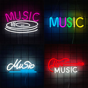 Music Series Neon Sign For Wall DecorLed Neon Light For BedroomMusic StudioClubParty Game Room DecorGift For Music Lovers