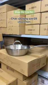 Chảo sâu lòng CHOCKMEN chảo inox kèm vung 202428cm chảo inox chống dính chảo inox nguyên khối