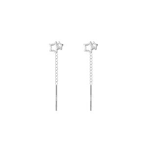 Sterling Silver Hollow Star Ear Drop