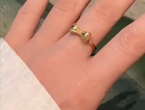 Cincin Titanium Premium Wanita Model Pita Lapis Gold Anti Karat Rings Jewelry Korean