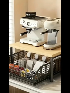 Kitchen Countertop Organizer Rack With Drawer Space Saving Pull Out Multi-Use Storage  Coffee Capsule Microwave Stand Office Desk File