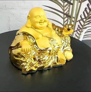 Tượng Phật Di Lặc Maitreya Mạ Vàng Để Taplo Ô Tô Bàn Làm Việc Mang Tới May Mắn Tài Lộc Bình An Thu Hút Sự Giàu Có