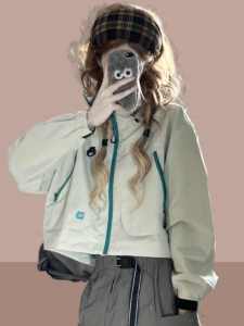 Stylish Short Womens Jacket 2025 New Spring Autumn Windproof Hooded Coat Compact Size Fashionable Commute Regular Sleeve Length