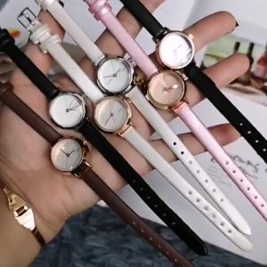 BI Jam Tangan Kuarsa Wanita Bergaya Sabuk Antik Tanpa Skala Jam Tangan Premium Cakram Kecil Disk JT067