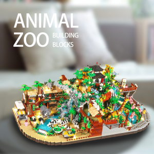 5000PCS Zoo Complex Park Building block toy set Large zoo decorative miniature building block toy