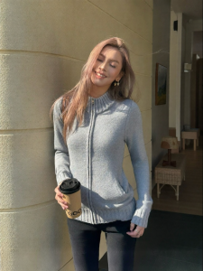 audwyn | Elastic Wool Blend Cardigan