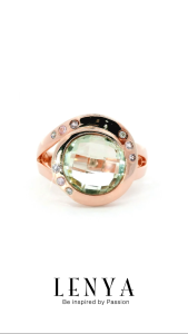LENYA แหวนพลอยกรีนอเมทิสต์ เสริมความสงบและเยียวยาจิตใจ ขนาด 10 มิล ตัวเรือนเงินแท้925 ชุบพิงค์โกลด์