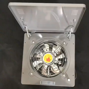 High Safety 10-Inch Exhaust Fan with Cover – Professional Stainless Ventilator Adjustable Speed Hatch Type with Oil Catcher 220V 60Hz 2-Flat Pin Easy Access Switch Durable for Kitchen and Home – Designed for Philippines