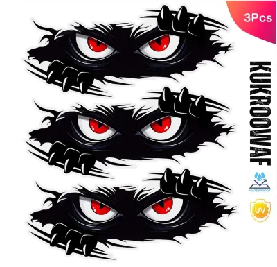 3Pcs Funny Monster Sticker Waterproof 3D vinyl self adhesive funny anime cute Auto Peeking Monster car stickers
