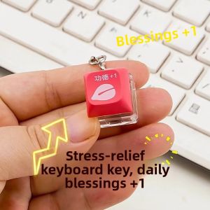 Voice Activated Mini Wooden Fish Keychain Toy Stress Relief Creative Gift Acrylic Material Cartoon Series Key Holder Decoration
