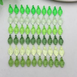 ZW05 50Pcs Acrylic Mini Tree Leaf Beads Unique Beads Handmade DIY Making Jewelry Earring Accessories Popular Beads Material