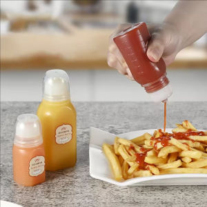 YESPERY 30/60/100ml Squeeze Sauce Bottles Mini Squeeze Bottles With Lid Portable Salad Ketchup Dispenser Condiment Bottle Kitchen Accessories