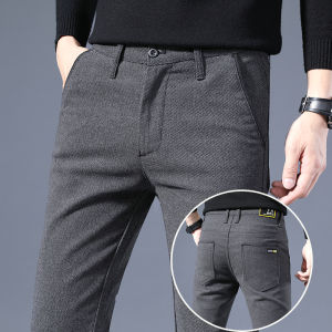 Fall Casual Pants Men Straight Slim Fit Trousers Mens Thin Cloth Pants Loose Youth Spring and Winter Cotton and Linen Korean Style