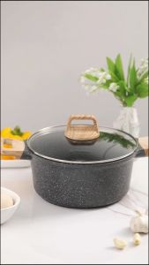 Ecowin Cookware Non Stick Soup Pot 20/24/28cm Casserole with Lid Maifan Stone Coating Suitable for All Stoves Gas Induction Pan cast iron wok