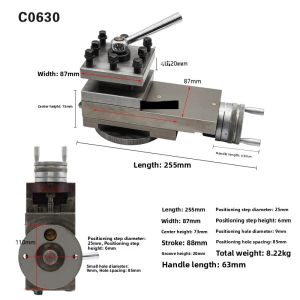 Small Lathe Tool Holder Accessories Special Mini Lathe V-Block Four-Way Quick Change Lathe Knife Seat Metal Hardware Tools