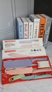 Pisau Set PASTEL 6in1 Stainless Anti Lengket & Gunting Dapur