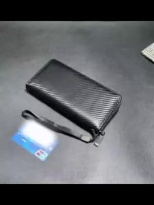 Ví Nam Bằng Da PU Thông Thường Có Khóa Kéo Dung Tích Lớn Đa Chức Năng Ví Doanh Nhân Ngăn Chặn RFID Ví Dài Tối Giản