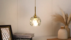 Pendant Light Modern Crystal Ball Hanging Light Drop Light Ceiling for Kitchen Island Living Room(Free Bulb)