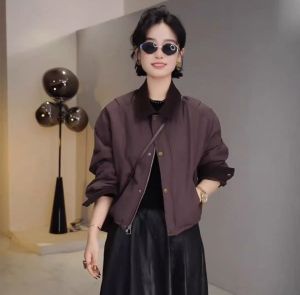 Colorblock Collar Warm Slim Fitting Cotton Jacket