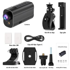 Camera Hành Động 5K Dành Cho Xe Đạp Đường Trường & Mũ Bảo Hiểm Xe Máy Chống Rung Đèn LED WiFi Ghi Hình Thể Thao DV Với Chức Năng Ổn Định Hình Ảnh Điện Tử