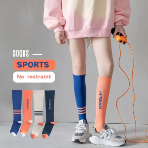 🍒(ได้รับ 2-3 วัน) 🍒จัดส่งจากประเทศไทย~ถุงเท้ากีฬาสตรีถึงเข่า ถุงเท้าโยคะผ้าฝ้ายแท้ ถุงเท้าวิ่ง