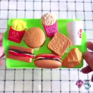 Play Food Toy Set Kitchen Pretend Play Accessories Toy Fast Food Pretend Toy Set for Kids