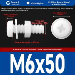 GUWANJI | White Insulated Nylon Screw Set with Washers Nuts