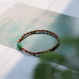 Original Design Natural Olive Seed Bamboo Node Single Circle Bracelet Thin Artistic  New Chinese Style Gift Womens Fashion Jewelry