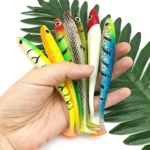 2pcs 12.5cm/10g Fishing Lures Soft T-tail Bait Artificial Swimbait Outdoor Fishing Accessories
