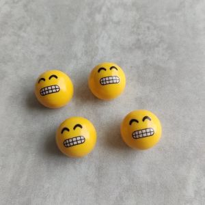 4Pcs/Set Aluminum Tire Valve Stem Caps Cute Smiley Ball Universal Fit Car Accessories for Cars Trucks Motorcycles Car Wheel