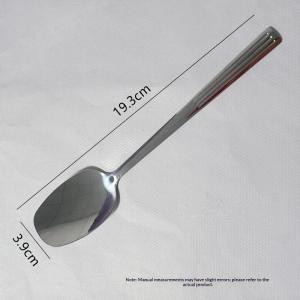 ⚑Stainless Steel Large Square Head Spoon Creative Long Handle Spoon Soup Ladle Tableware Home Kitchen Essential Tools
