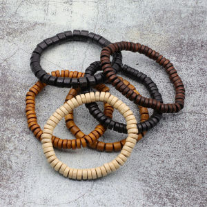 Vòng Tay Bằng Gỗ Cổ Điển Cho Nam Wenge Hạt Gỗ Charm Trang Sức Quà Tặng Cho Bạn Trai Chồng Phụ Kiện Thời Trang