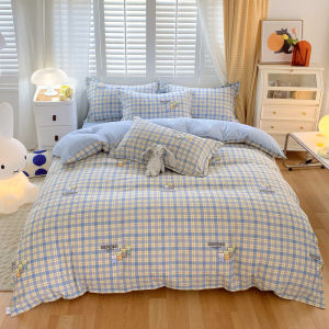 Washed Cotton Flannel Bed Set 4 Pieces